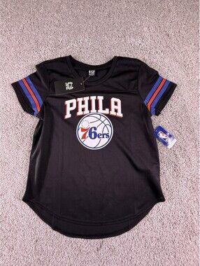 NWT Philadelphia 76ers Ultra Game Woman’s NBA Jersey Shirt Size L